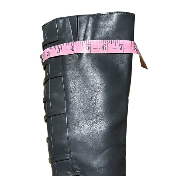 Rampage,Women Black Knee-High Boots With Side Zipper Size 7.5M - Picture 7 of 16